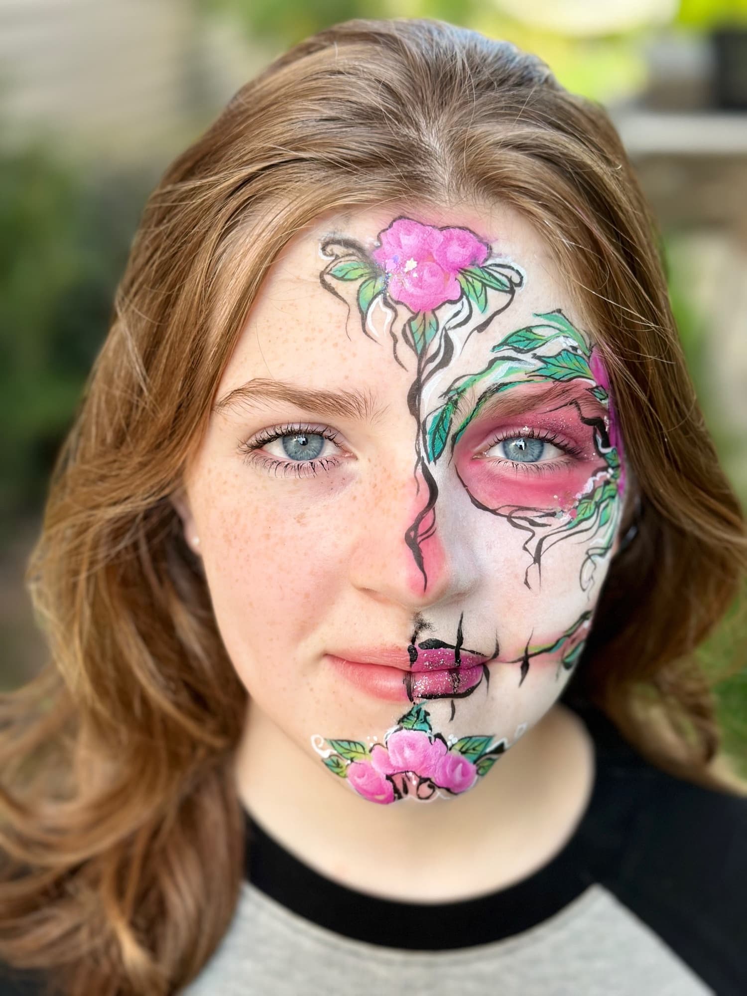 Floral half sugar skull
