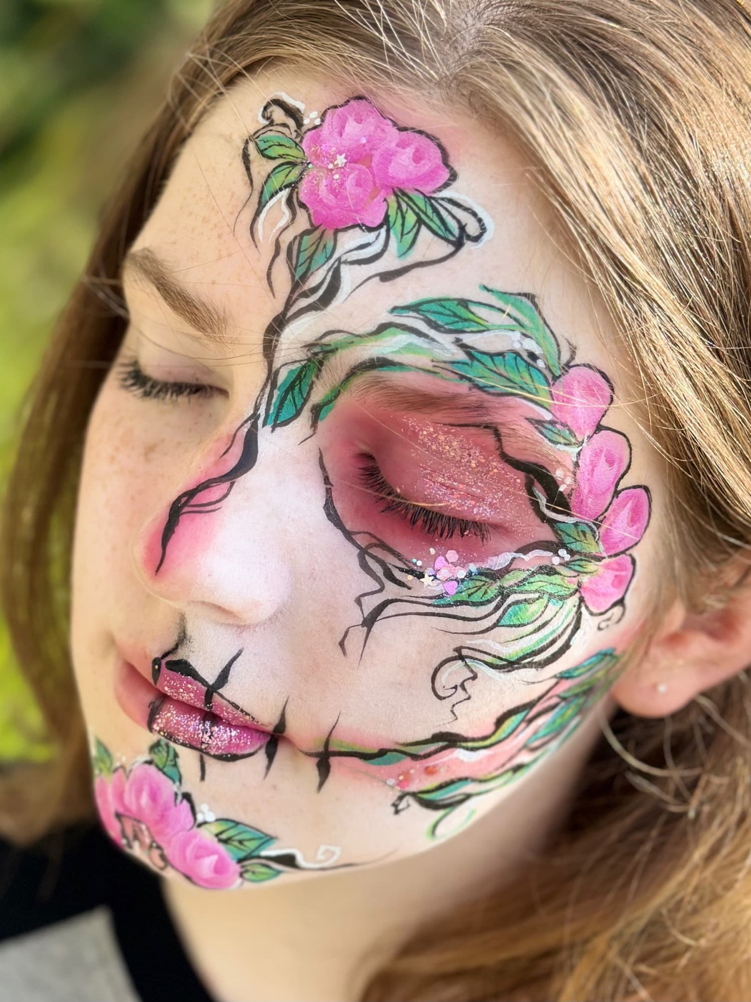 Rose and vine sugar skull