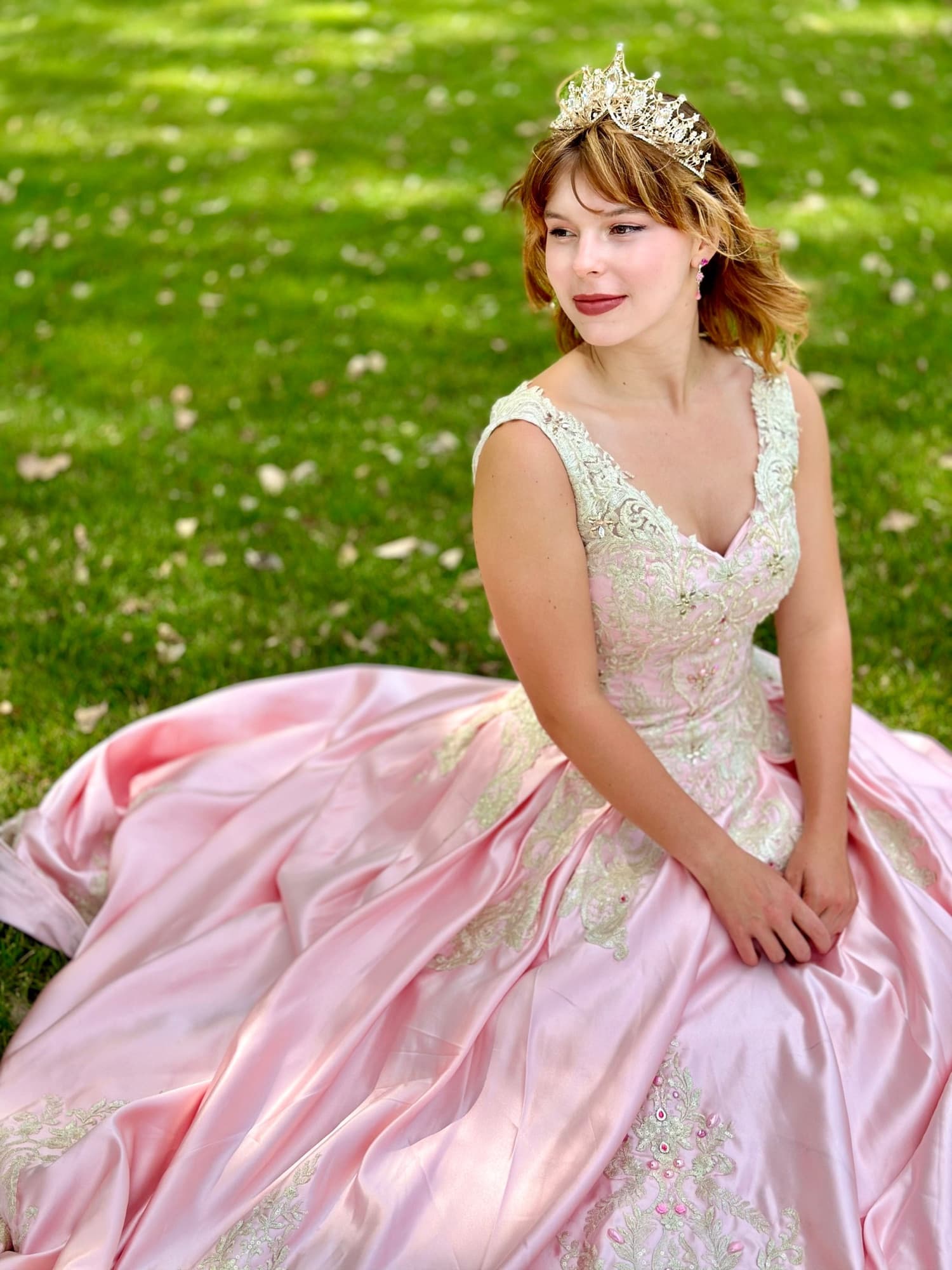 Princess in a pink gown