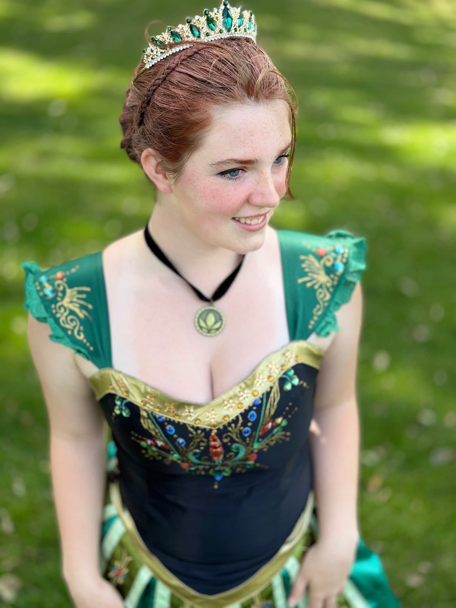 Princess in a green gown
