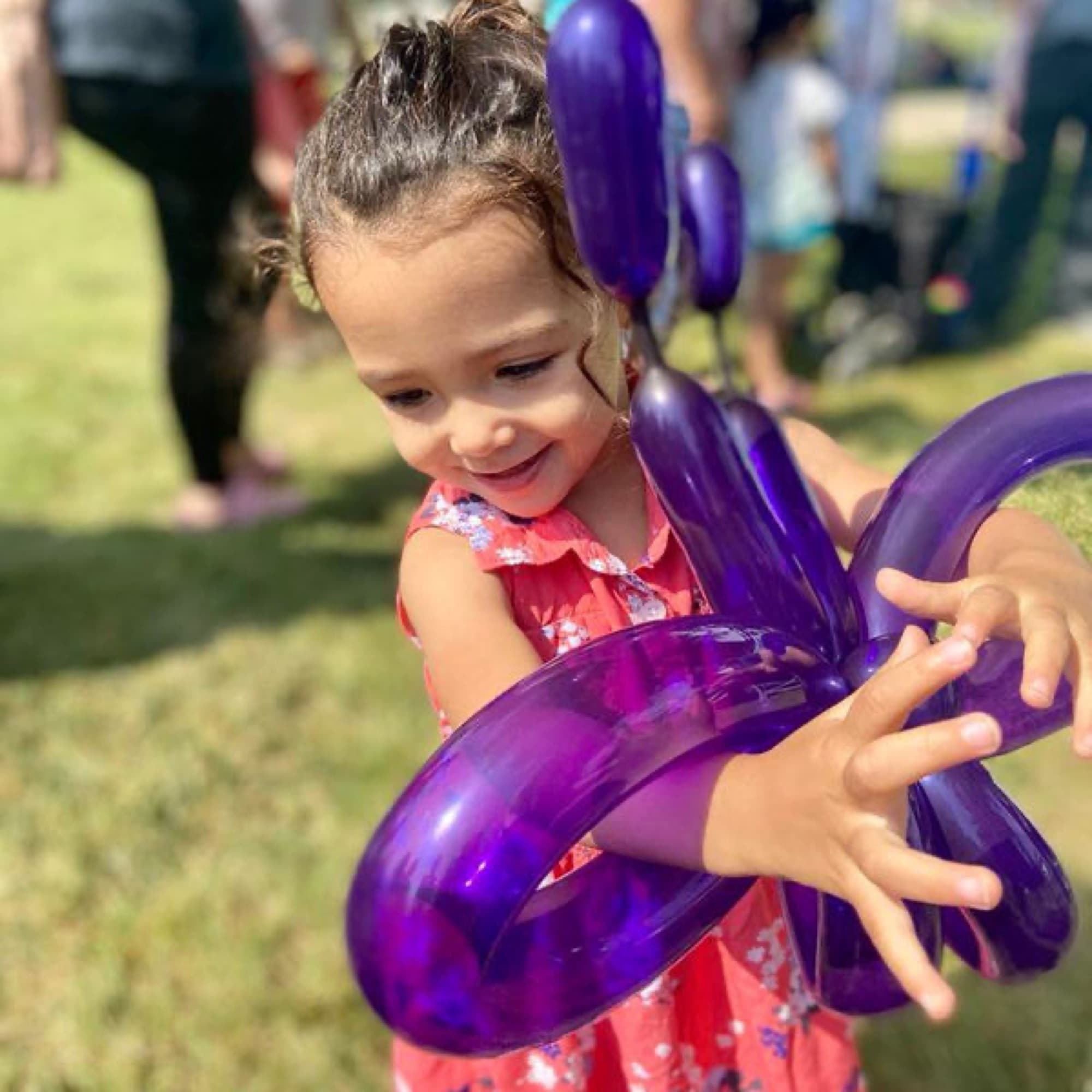 Purple balloon sculpture
