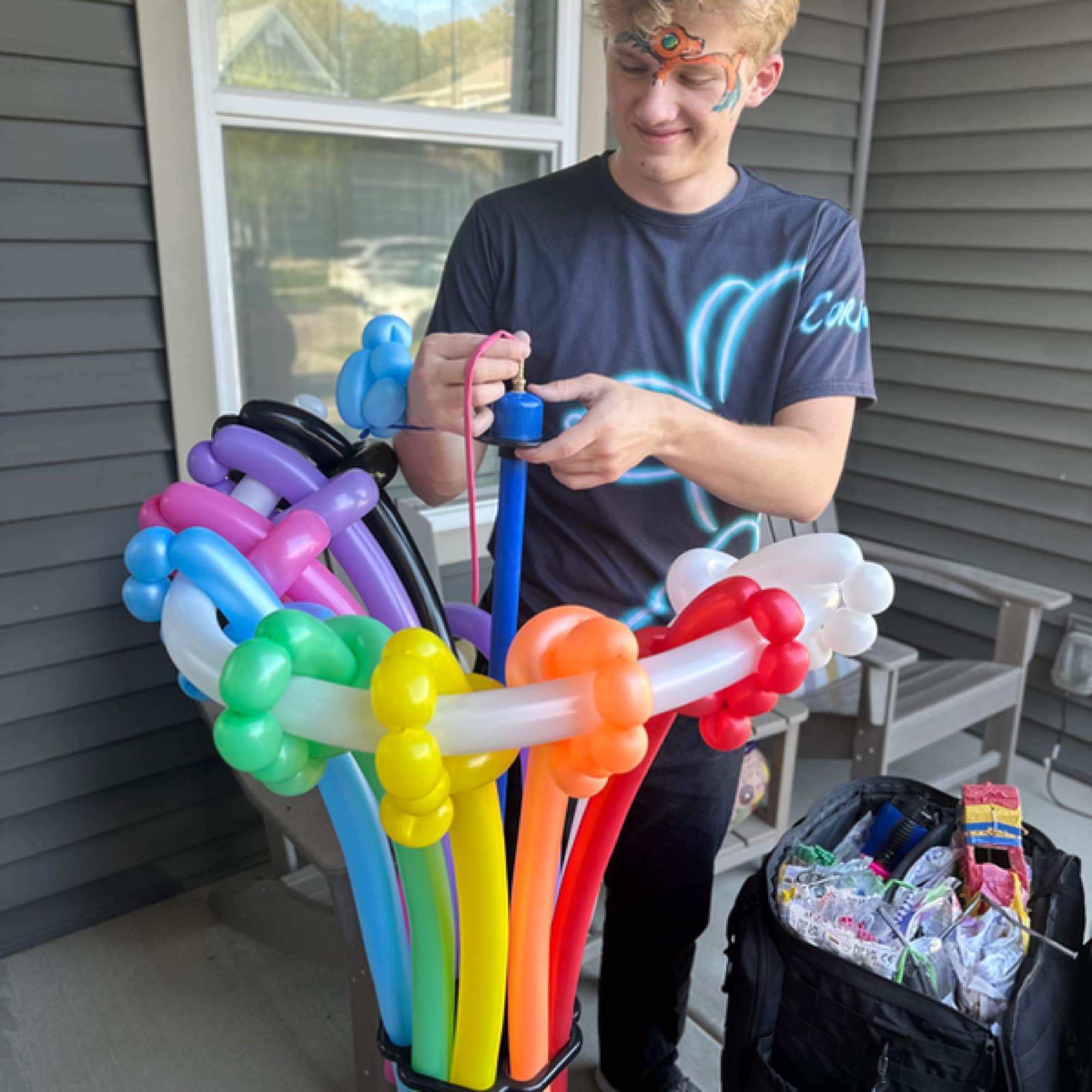 Rainbow balloon bouquet