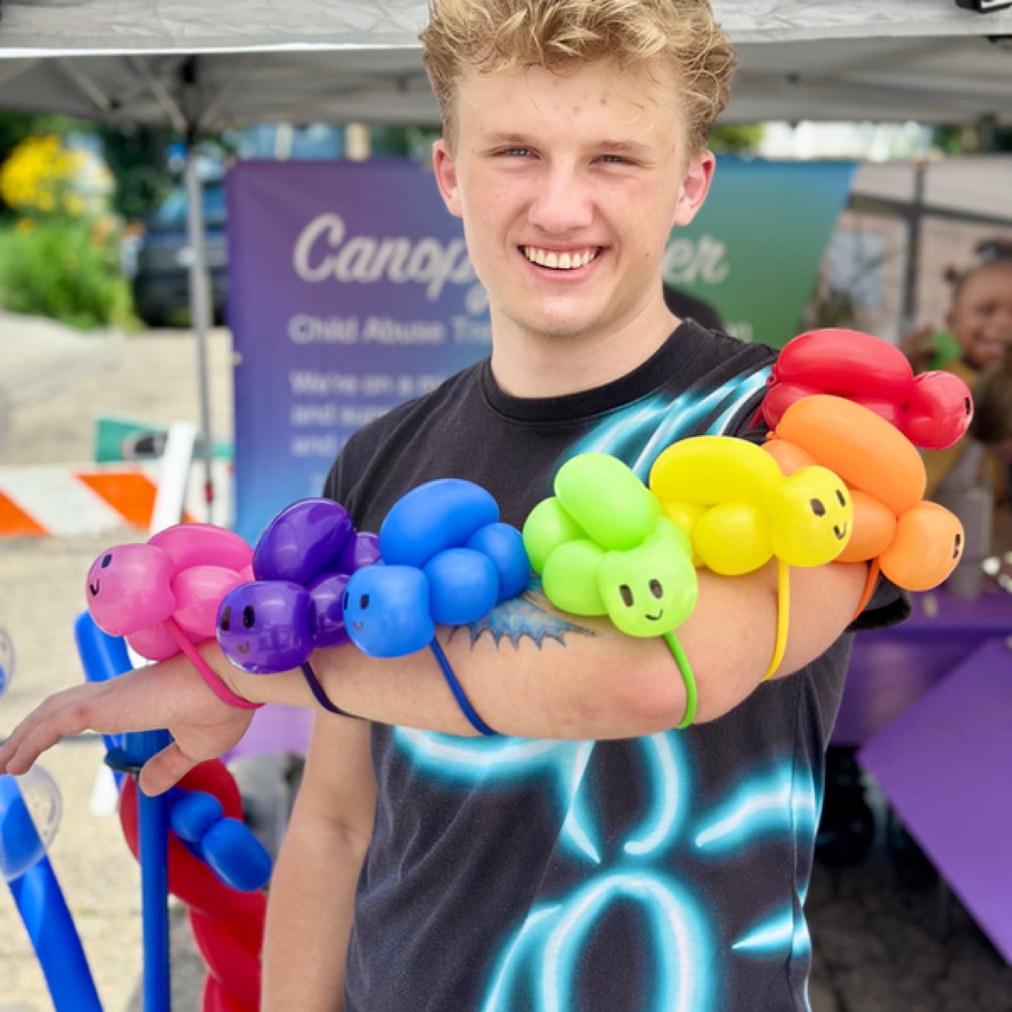 Rainbow balloon arm band