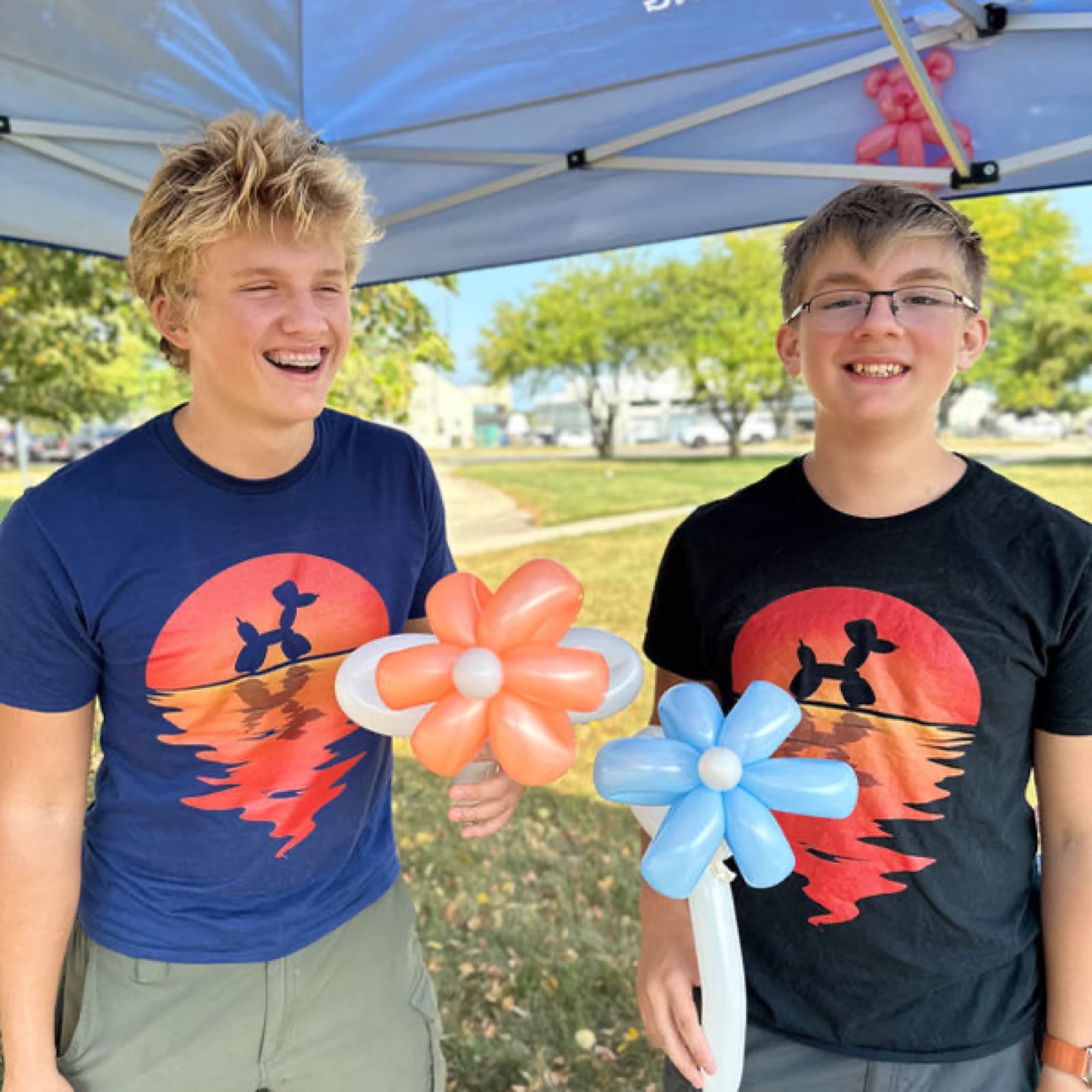 Balloon flowers for two