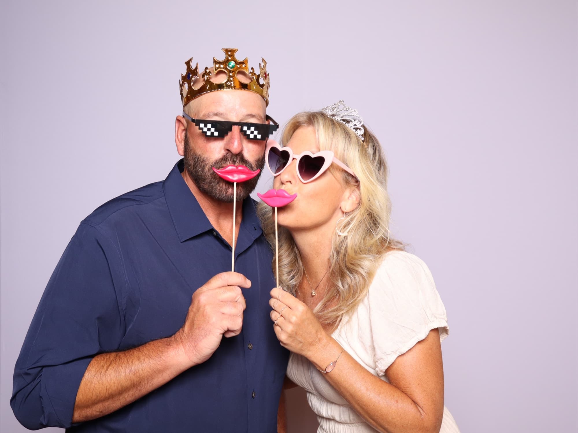 Couple with crown and lips props